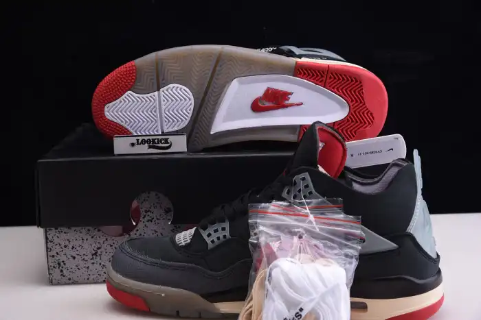 Rep Off White x Air Jordan 4 Retro Bred CV9388-001 0126