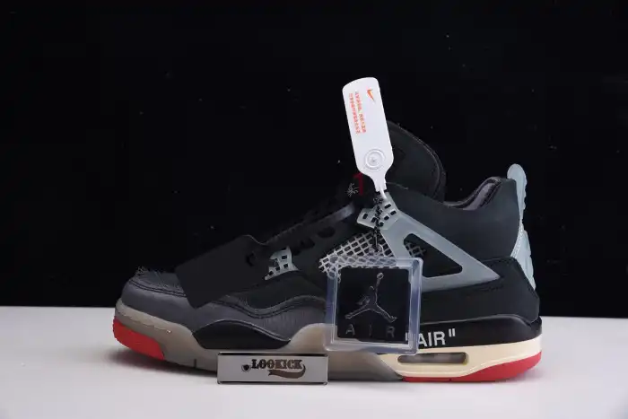 Rep Off White x Air Jordan 4 Retro Bred CV9388-001 0126