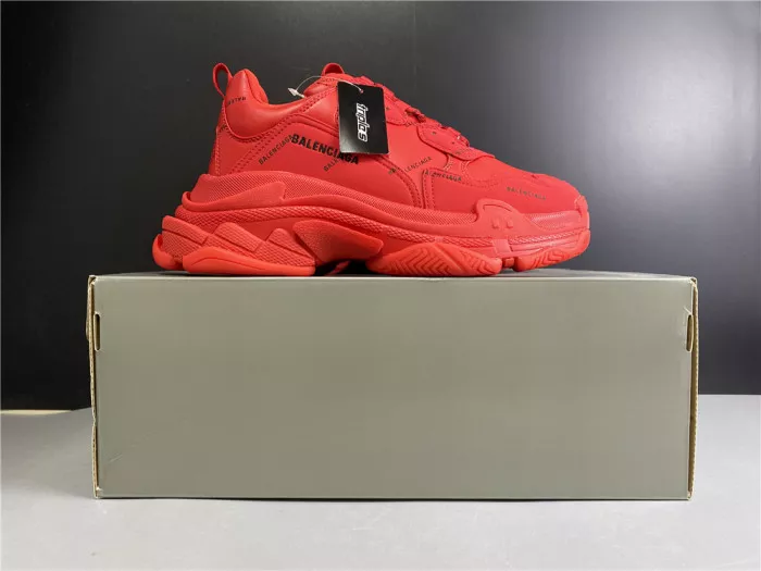 Rep BLCG ALL OVER LOGO TRIPLE S SNEAKER RED 524039 W2FA1 7632 0118