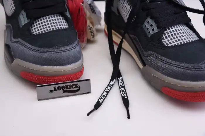 Rep Off White x Air Jordan 4 Retro Bred CV9388-001 0126