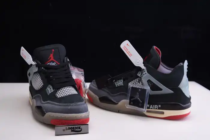 Rep Off White x Air Jordan 4 Retro Bred CV9388-001 0126