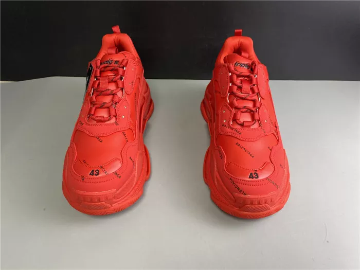 Rep BLCG ALL OVER LOGO TRIPLE S SNEAKER RED 524039 W2FA1 7632 0118