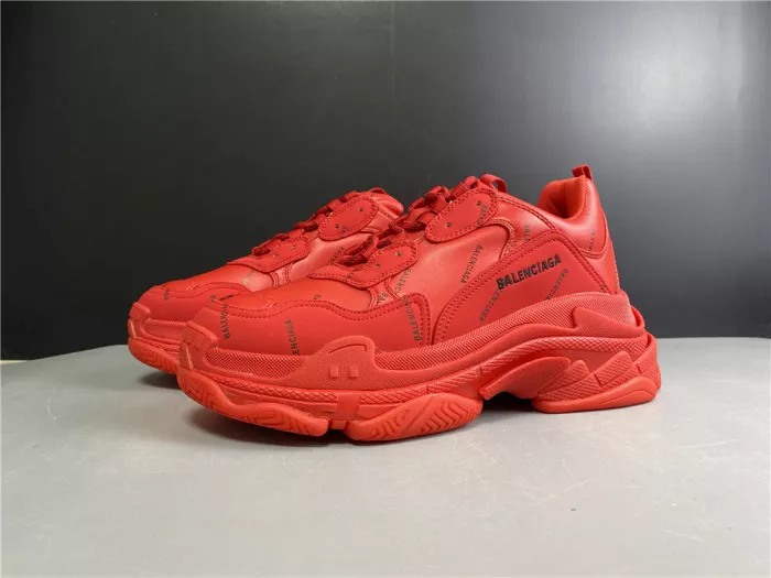 Rep BLCG ALL OVER LOGO TRIPLE S SNEAKER RED 524039 W2FA1 7632 0118