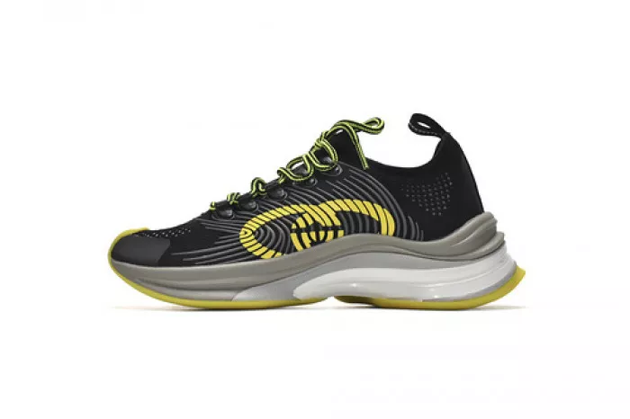 Gucc Run Sneakers Black Yellow 0112