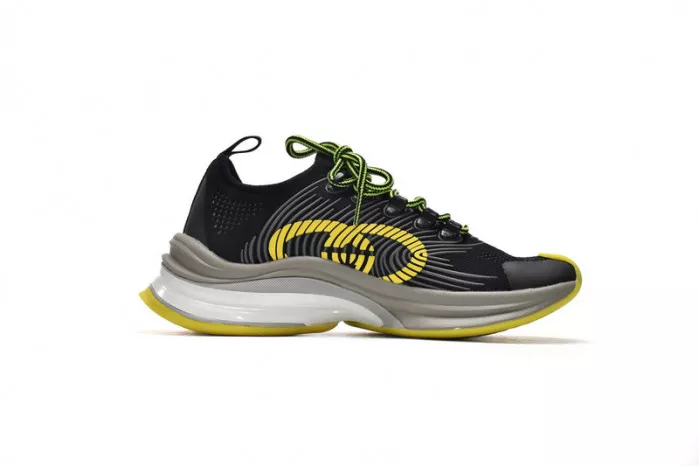 Cheap Gucc Run Sneakers Black Yellow 0112