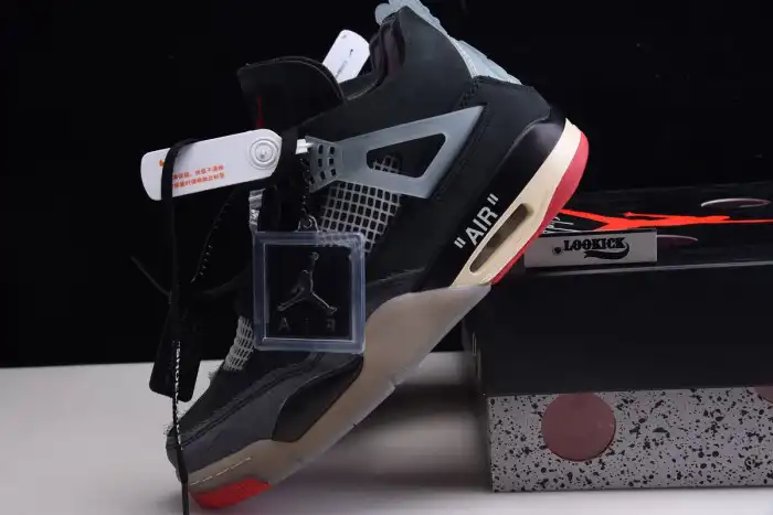 Rep Off White x Air Jordan 4 Retro Bred CV9388-001 0126