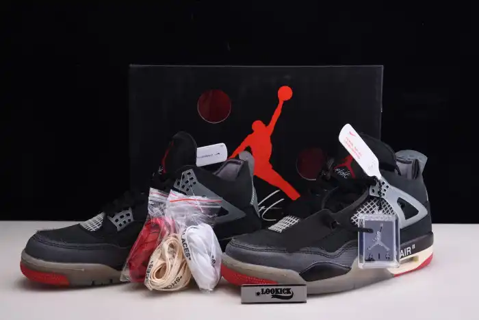 Rep Off White x Air Jordan 4 Retro Bred CV9388-001 0126