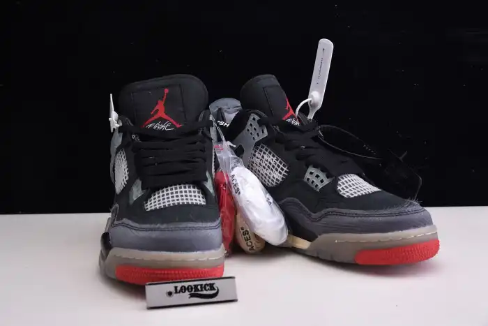 Rep Off White x Air Jordan 4 Retro Bred CV9388-001 0126