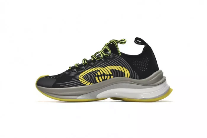 Cheap Gucc Run Sneakers Black Yellow 0112