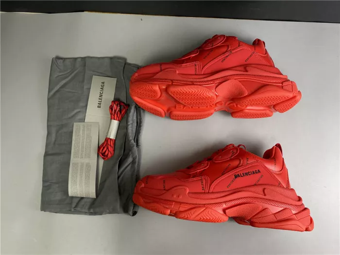 Rep BLCG ALL OVER LOGO TRIPLE S SNEAKER RED 524039 W2FA1 7632 0118