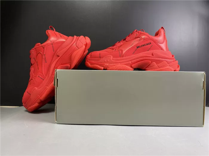 Rep BLCG ALL OVER LOGO TRIPLE S SNEAKER RED 524039 W2FA1 7632 0118