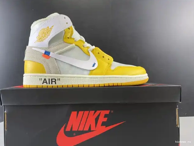 Rep Off-White NRG Dark Yellow-Cone x 1 Powder AQ0818-149 White Air Jordan 0226