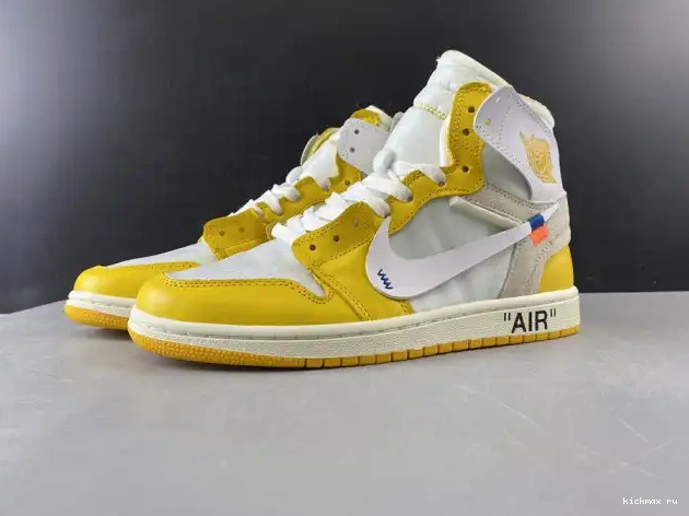 Rep Off-White NRG Dark Yellow-Cone x 1 Powder AQ0818-149 White Air Jordan 0226