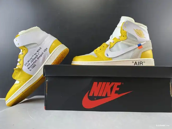 Rep Off-White NRG Dark Yellow-Cone x 1 Powder AQ0818-149 White Air Jordan 0226