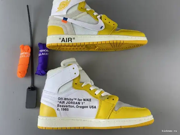 Rep Off-White NRG Dark Yellow-Cone x 1 Powder AQ0818-149 White Air Jordan 0226