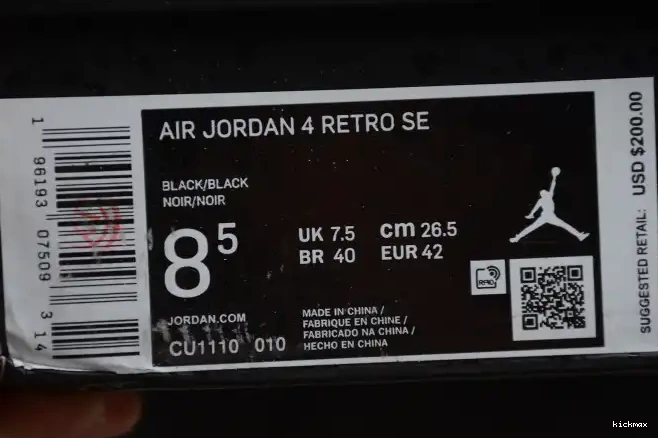 Cheap Air CU1110-010 (2020) Black 4 Jordan Cat 0322